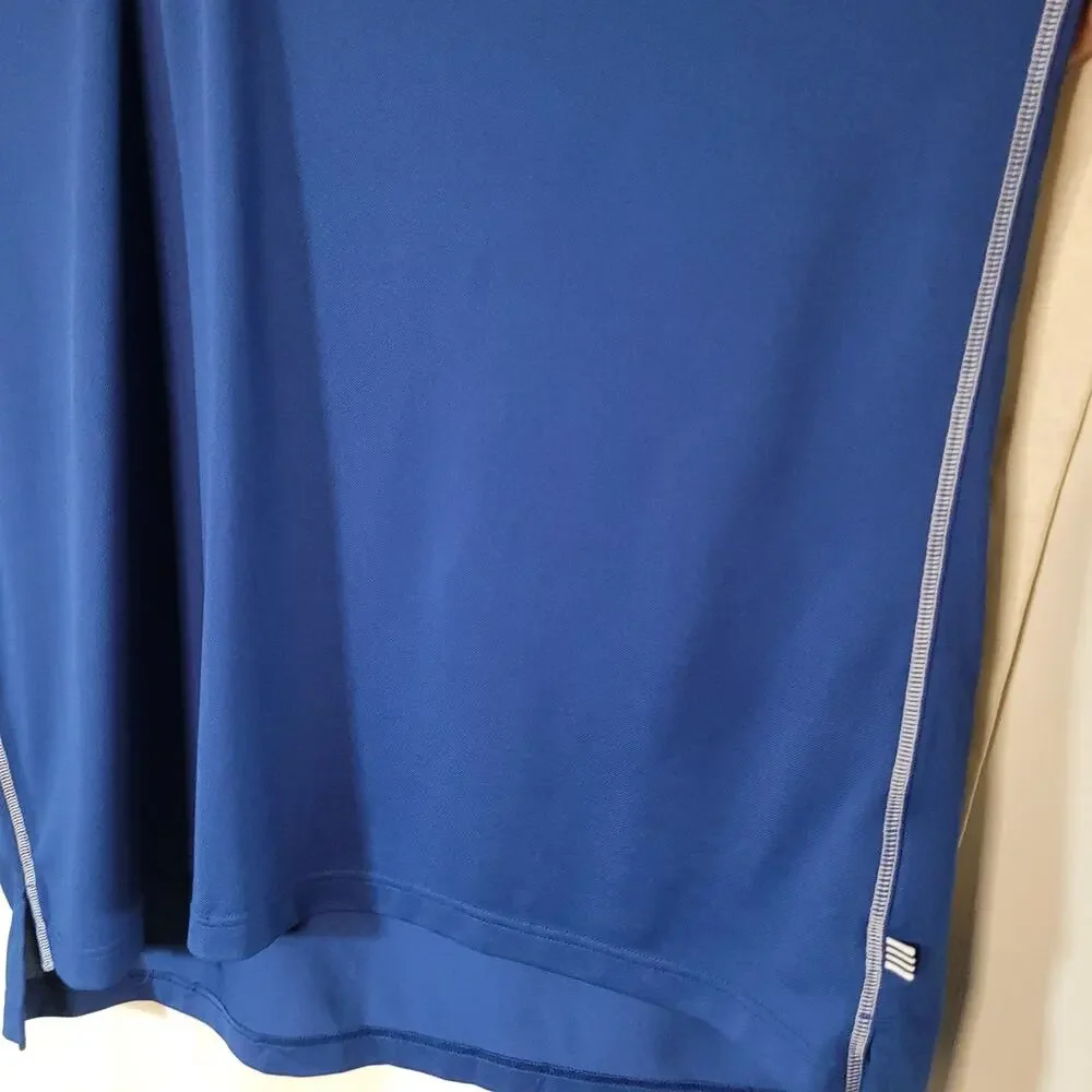 XL Adidas Blue Polo Shirt with White Stitching